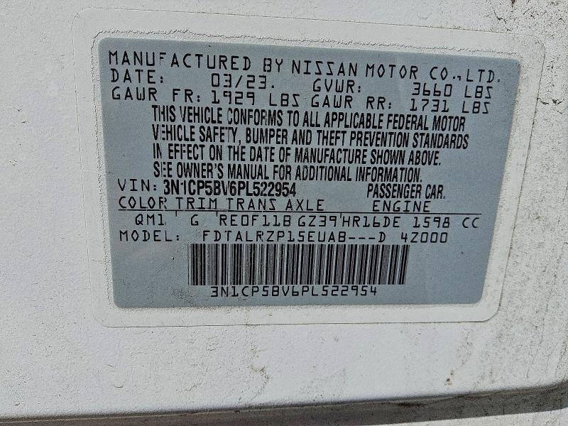67341876 :رقم المزاد ، 3N1CP5BV6PL522954 vin ، 2023 Nissan Kicks مزاد بيع