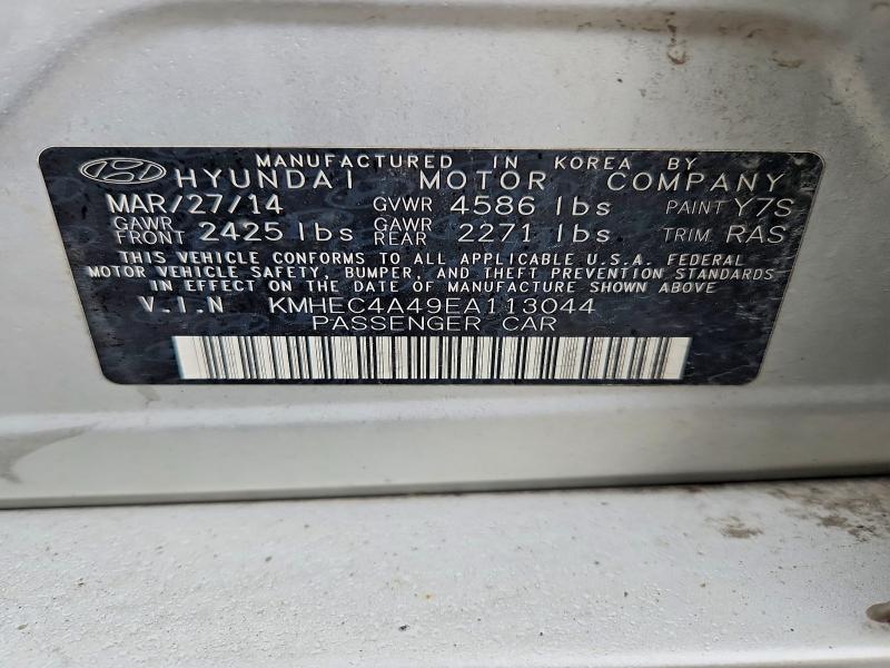 Aukcja sprzedaży 2014 Hyundai Sonata, vin: KMHEC4A49EA113044, numer aukcji: 69569386