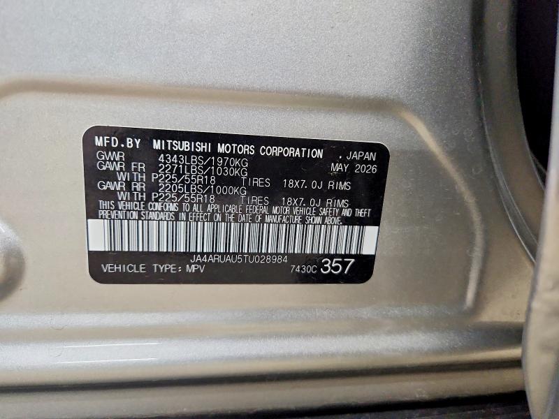 Auction sale of the 2026 Mitsubishi Outlander Max, vin: JA4ARUAU5TU028984, lot number: 70348096