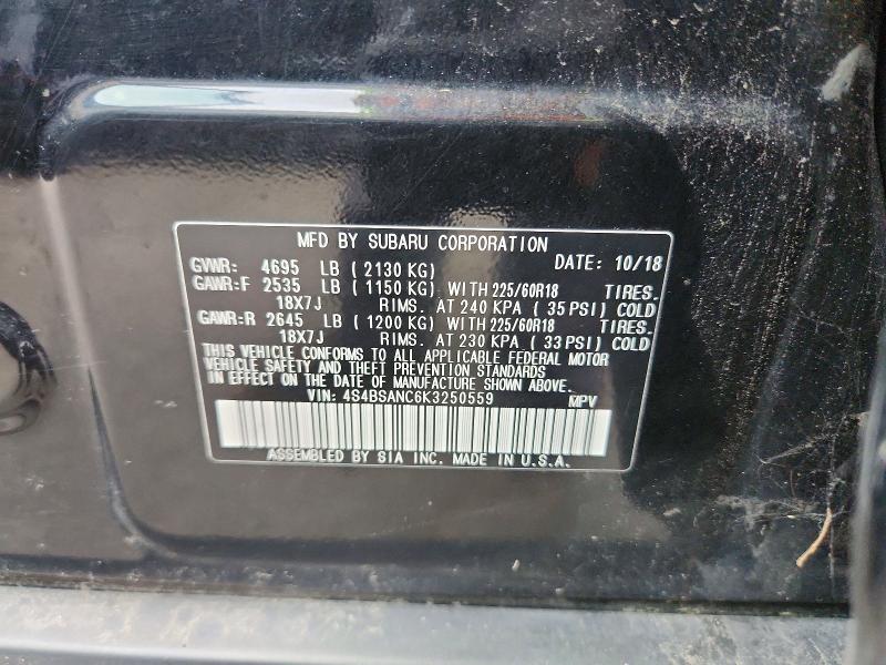 Aukcja sprzedaży 2019 Subaru Outback, vin: 4S4BSANC6K3250559, numer aukcji: 67855926