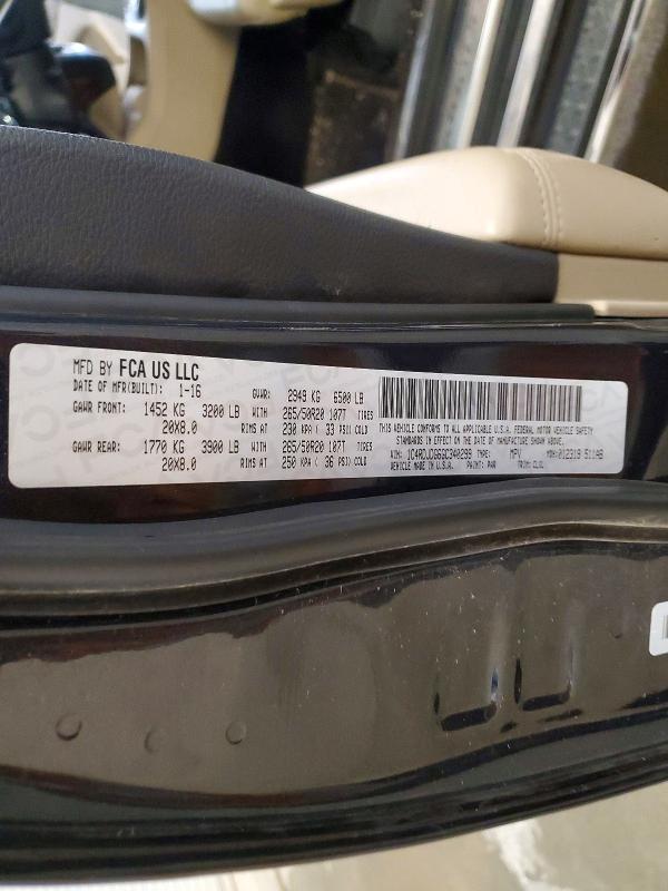 67558216 :رقم المزاد ، 1C4RDJDG6GC340299 vin ، 2016 Dodge Durango مزاد بيع