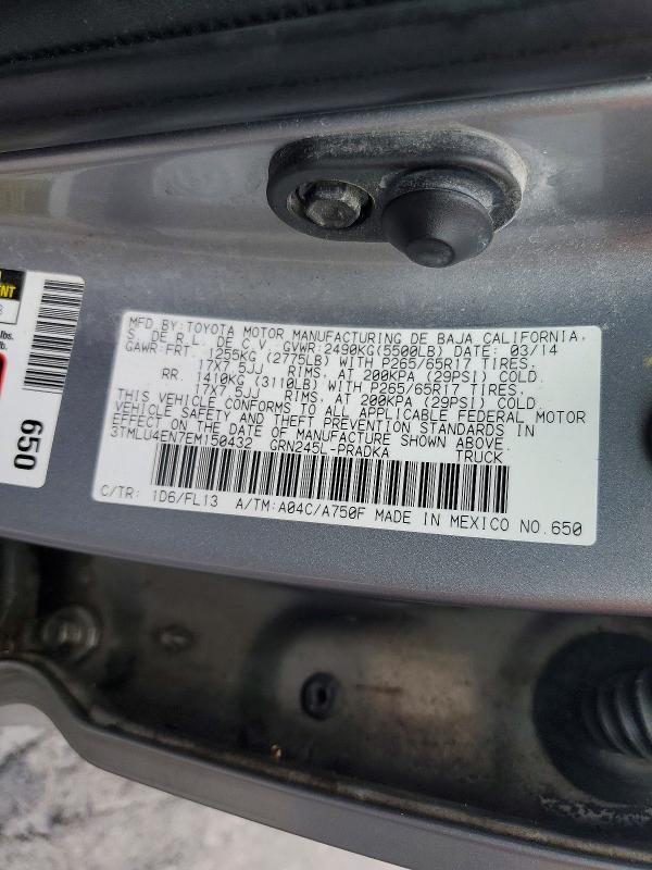 67675666 :رقم المزاد ، 3TMLU4EN7EM150432 vin ، 2014 Toyota Tacoma مزاد بيع