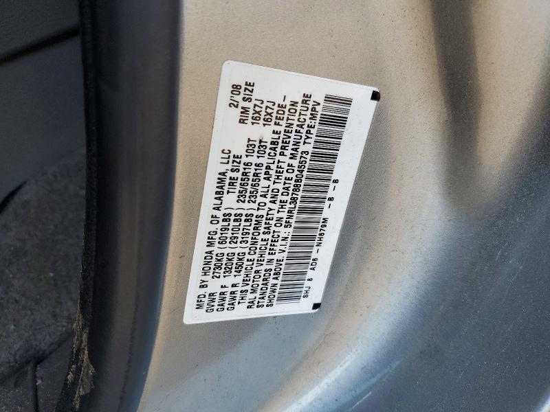 Aukcja sprzedaży 2008 Honda Odyssey, vin: 5FNRL38788B045573, numer aukcji: 69392206