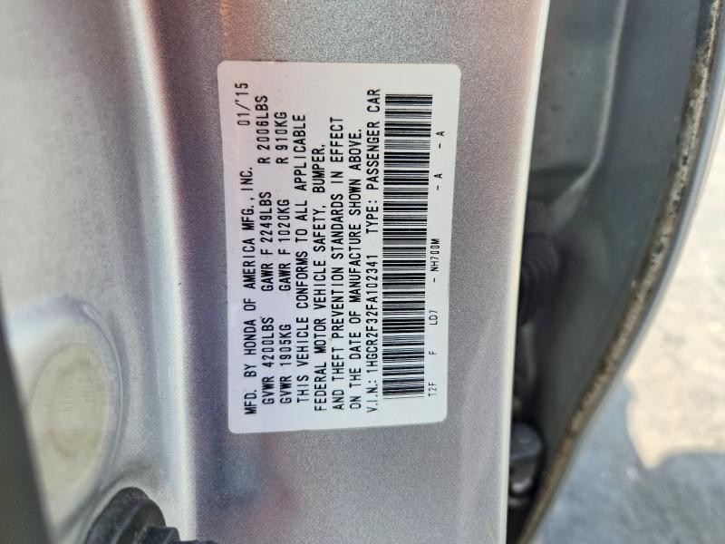 69719926 :رقم المزاد ، 1HGCR2F32FA102341 vin ، 2015 Honda Accord مزاد بيع