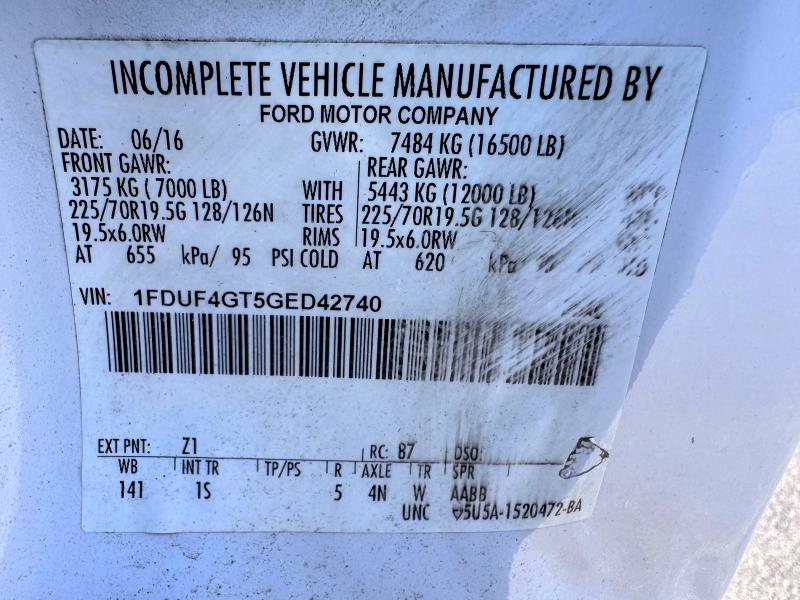 71378986 :رقم المزاد ، 1FDUF4GT5GED42740 vin ، 2016 Ford F450 مزاد بيع