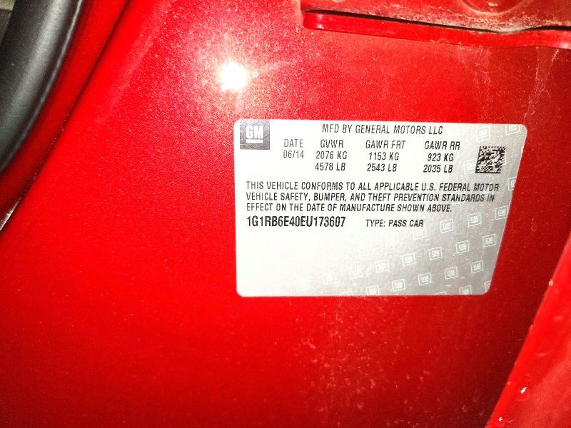 69454166 :رقم المزاد ، 1G1RB6E40EU173607 vin ، 2014 Chevrolet Volt مزاد بيع