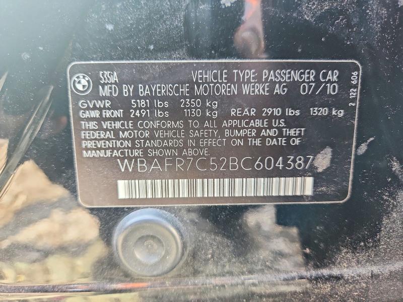 Продаж на аукціоні авто 2011 Bmw 535, vin: WBAFR7C52BC604387, номер лоту: 67717926