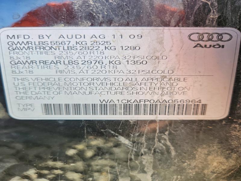 Продажа на аукционе авто 2010 Audi Q5, vin: WA1CKAFP0AA056964, номер лота: 69233956