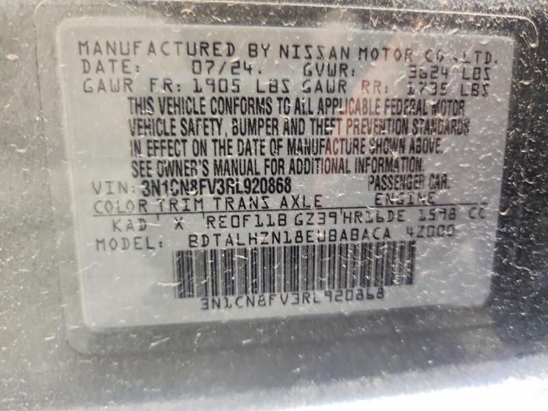 Aukcja sprzedaży 2024 Nissan Versa, vin: 3N1CN8FV3RL920868, numer aukcji: 66863096