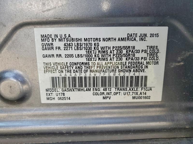 Продаж на аукціоні авто 2015 Mitsubishi Outlander Sport, vin: 4A4AP3AW7FE042741, номер лоту: 68559096