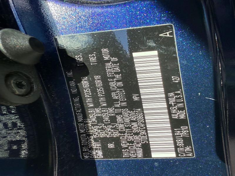 70011276 :رقم المزاد ، 5TDESKFC4PS086014 vin ، 2023 Toyota Sienna مزاد بيع