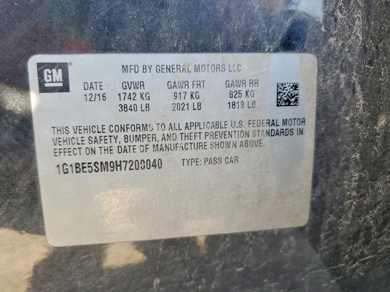 Aukcja sprzedaży 2017 Chevrolet Cruze, vin: 1G1BE5SM9H7200040, numer aukcji: 69418466