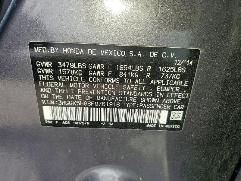 Продажа на аукционе авто 2015 Honda Fit, vin: 3HGGK5H88FM761916, номер лота: 68046896