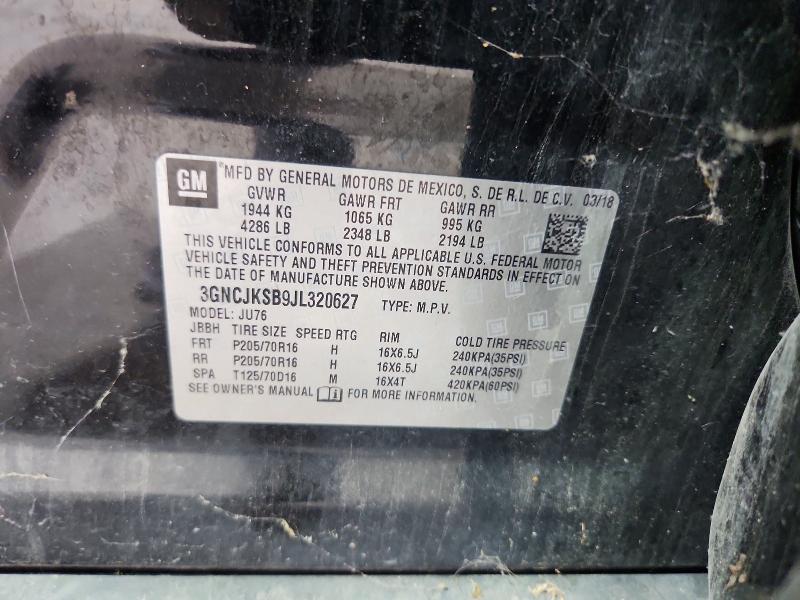 70650326 :رقم المزاد ، 3GNCJKSB9JL320627 vin ، 2018 Chevrolet Trax مزاد بيع