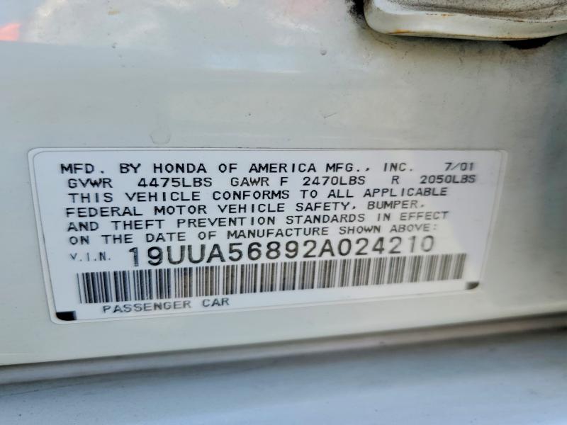 68087246 :رقم المزاد ، 19UUA56892A024210 vin ، 2002 Acura 3.2tl مزاد بيع