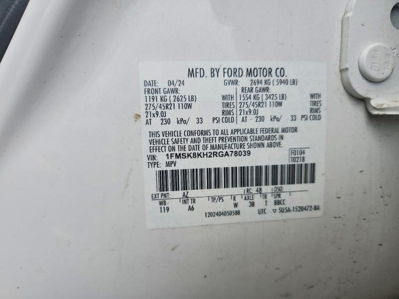 Продаж на аукціоні авто 2024 Ford Explorer, vin: 1FMSK8KH2RGA78039, номер лоту: 67933406