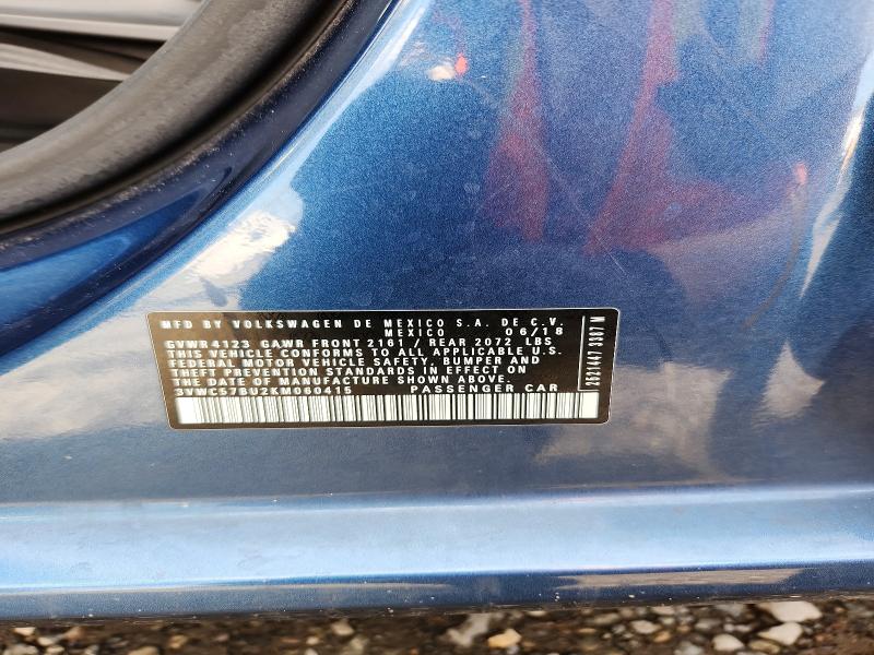 Aukcja sprzedaży 2019 Volkswagen Jetta, vin: 3VWC57BU2KM060415, numer aukcji: 69252126