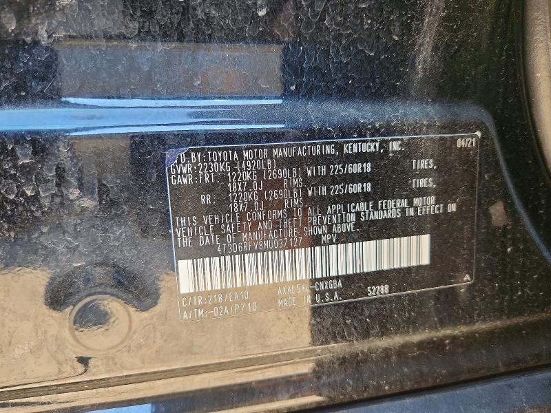 Aukcja sprzedaży 2021 Toyota Rav4, vin: 4T3D6RFV8MU037127, numer aukcji: 68596686