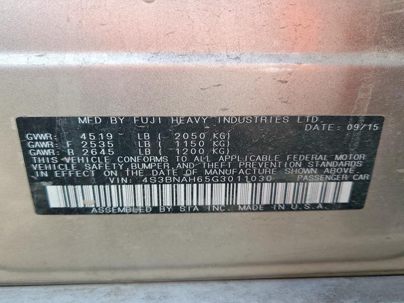Продаж на аукціоні авто 2016 Subaru Legacy, vin: 4S3BNAH65G3011030, номер лоту: 70049606