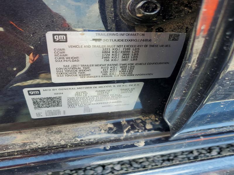 69976266 :رقم المزاد ، 3GTUUDEDXRG274856 vin ، 2024 Gmc Sierra مزاد بيع