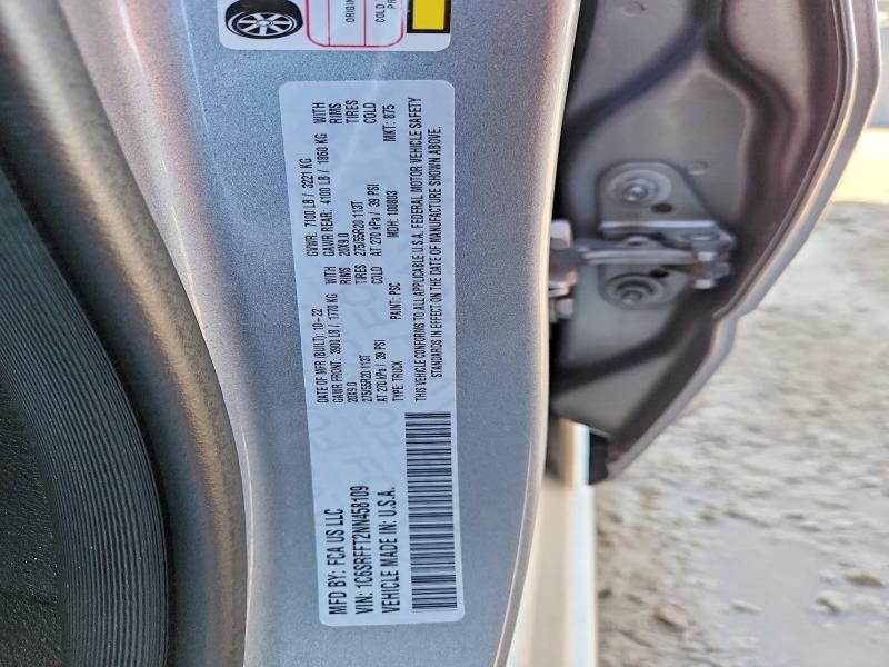 69537426 :رقم المزاد ، 1C6SRFFT2NN458109 vin ، 2022 Ram 1500 مزاد بيع