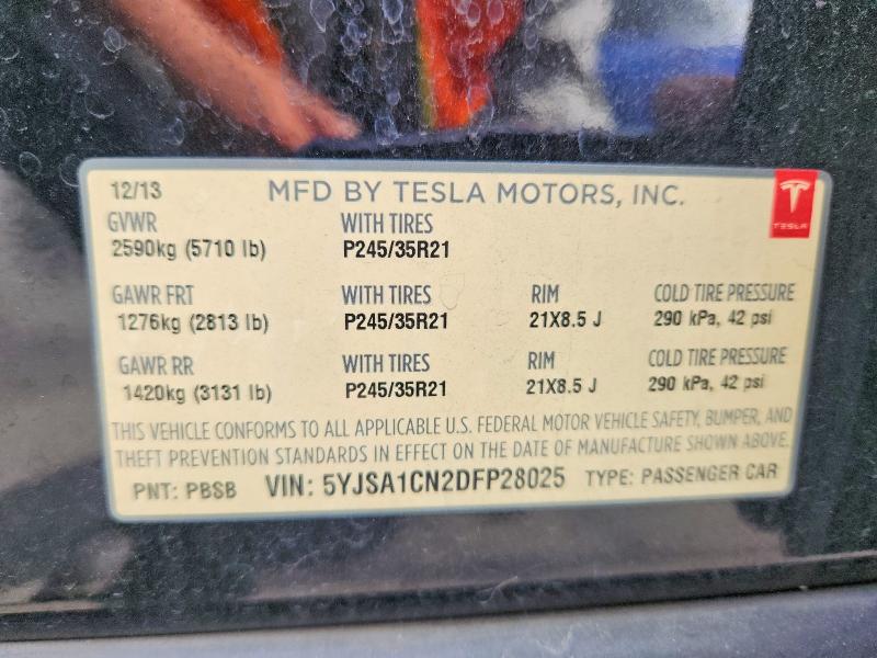 Aukcja sprzedaży 2013 Tesla Model S, vin: 5YJSA1CN2DFP28025, numer aukcji: 69409706