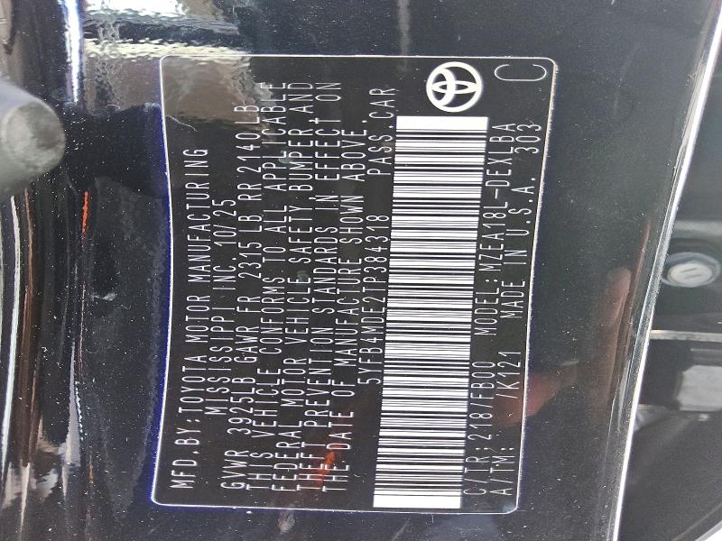 68991036 :رقم المزاد ، 5YFB4MDE2TP384318 vin ، 2026 Toyota Corolla مزاد بيع