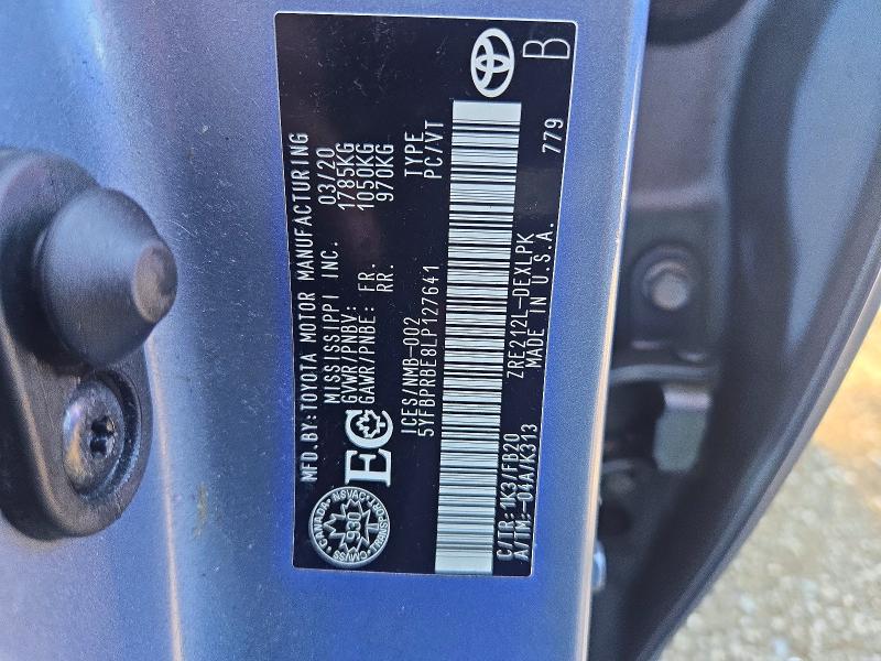 Продажа на аукционе авто 2020 Toyota Corolla, vin: 5YFBPRBE8LP127641, номер лота: 67645706