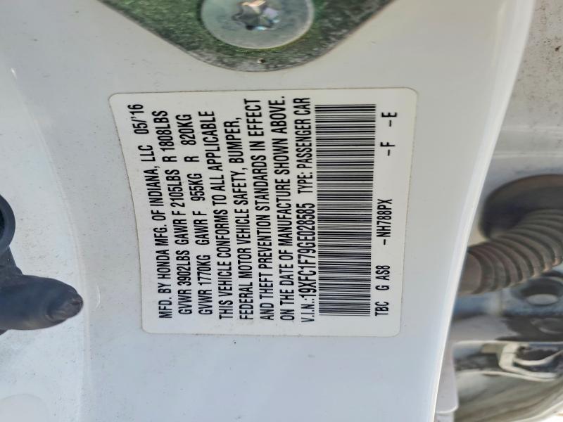 Aukcja sprzedaży 2016 Honda Civic, vin: 19XFC1F79GE028585, numer aukcji: 70697116