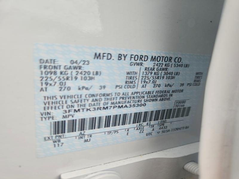 Продажа на аукционе авто 2023 Ford Mustang Mach-e, vin: 3FMTK3RM7PMA35300, номер лота: 69136866