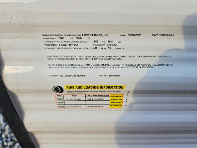 Auction sale of the 2026 Viking Trailer, vin: 5ZT2VWFC2TJ138876, lot number: 69201846