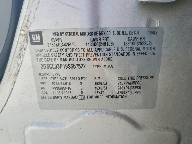 Aukcja sprzedaży 2009 Saturn Vue, vin: 3GSCL33P19S567522, numer aukcji: 69330526