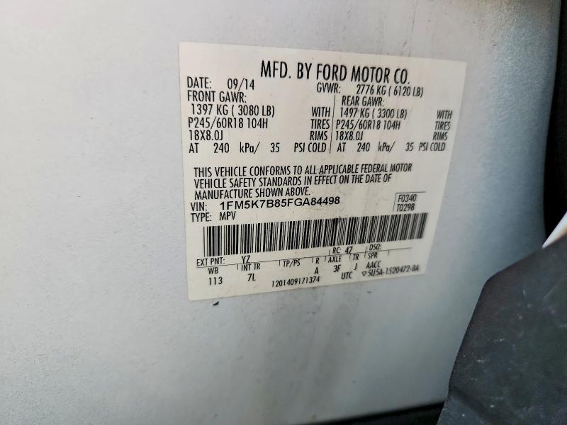 Aukcja sprzedaży 2015 Ford Explorer, vin: 1FM5K7B85FGA84498, numer aukcji: 67689916