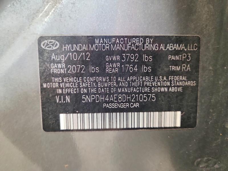 Продаж на аукціоні авто 2013 Hyundai Elantra, vin: 5NPDH4AE8DH210575, номер лоту: 68619186