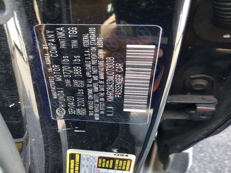 70559676 :رقم المزاد ، KMHRC8A33MU073038 vin ، 2021 Hyundai Venue مزاد بيع