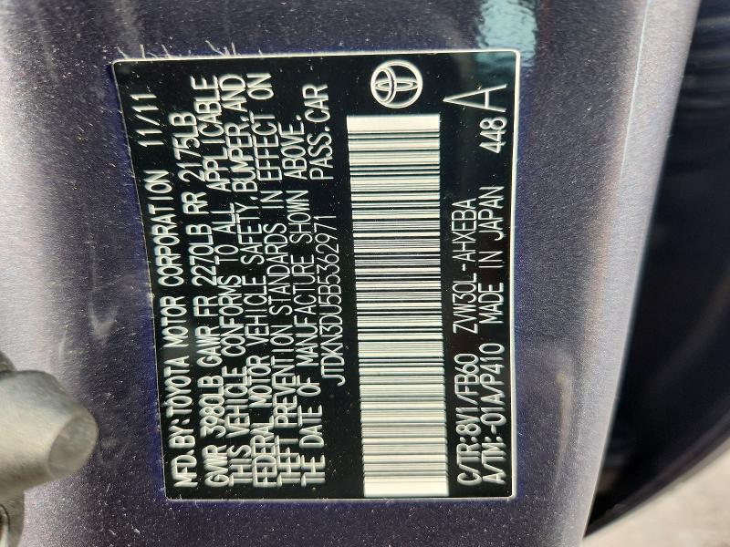Продажа на аукционе авто 2011 Toyota Prius, vin: JTDKN3DU5B5362971, номер лота: 67270976