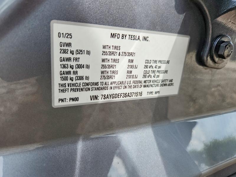 Aukcja sprzedaży 2025 Tesla Model Y, vin: 7SAYGDEF3SA371516, numer aukcji: 67343176