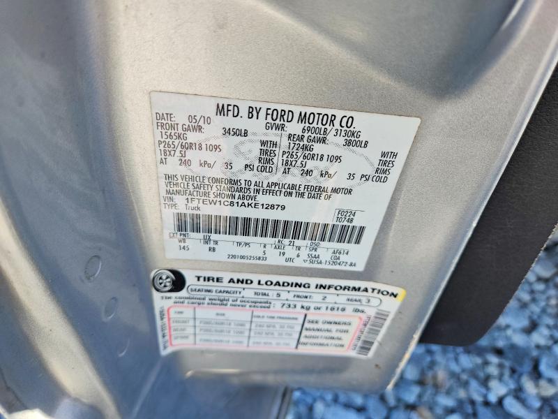 68372256 :رقم المزاد ، 1FTEW1C81AKE12879 vin ، 2010 Ford F150 مزاد بيع
