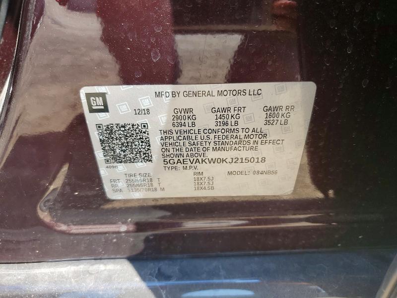 Aukcja sprzedaży 2019 Buick Enclave, vin: 5GAEVAKW0KJ215018, numer aukcji: 67437126