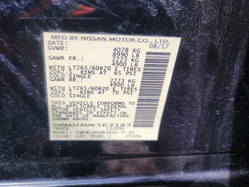 Aukcja sprzedaży 2017 Nissan Titan Xd, vin: 1N6BA1F46HN563183, numer aukcji: 68975196