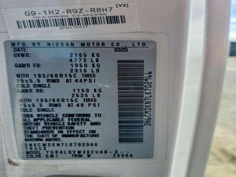 Aukcja sprzedaży 2020 Nissan Nv200, vin: 3N6CM0KN7LK702966, numer aukcji: 69400246