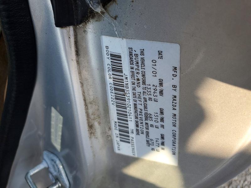 68491556 :رقم المزاد ، JM1NB353910210411 vin ، 2001 Mazda Mx-5 Miata مزاد بيع