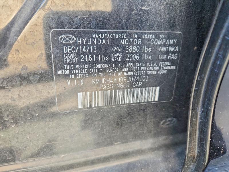 Aukcja sprzedaży 2014 Hyundai Elantra, vin: KMHDH4AH9EU074101, numer aukcji: 68895226