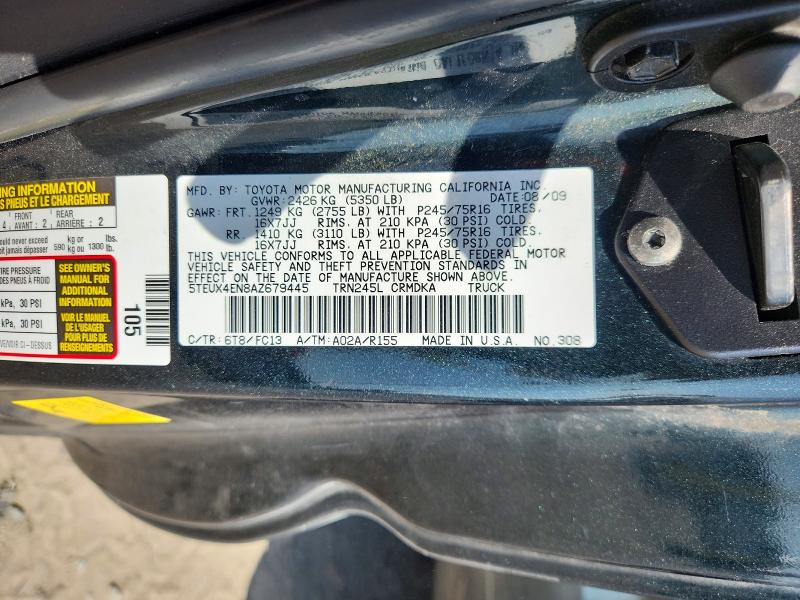 69316356 :رقم المزاد ، 5TEUX4EN8AZ679445 vin ، 2010 Toyota Tacoma مزاد بيع