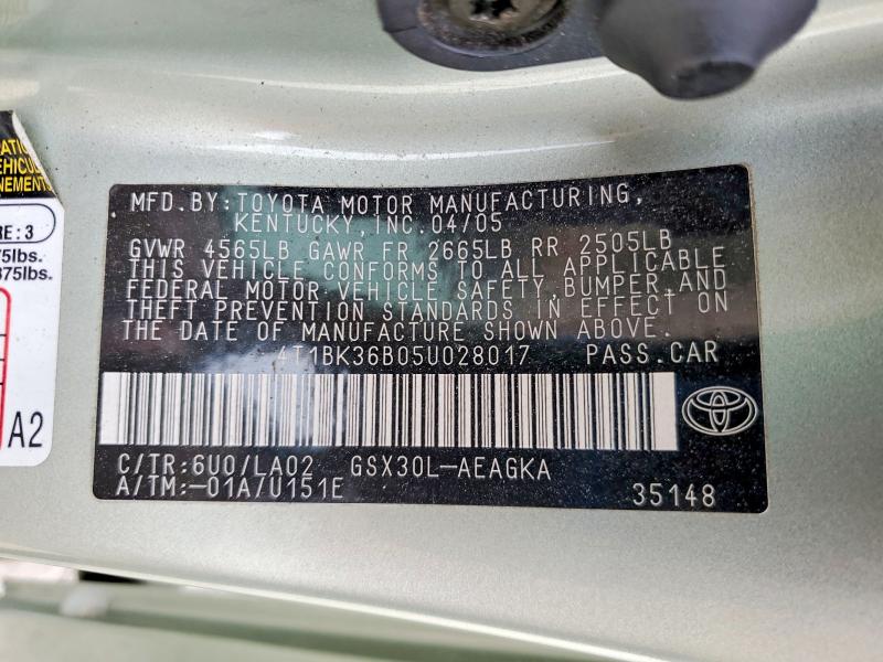Продажа на аукционе авто 2005 Toyota Avalon, vin: 4T1BK36B05U028017, номер лота: 70479516