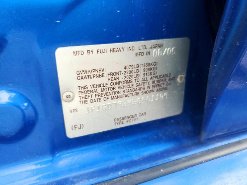 Aukcja sprzedaży 2006 Subaru Impreza, vin: JF1GD79646G501109, numer aukcji: 67266926