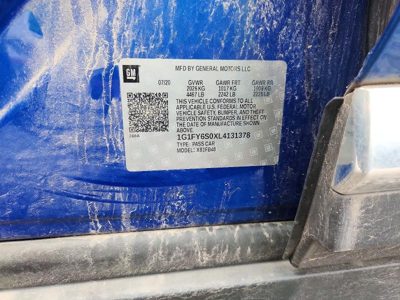 69419396 :رقم المزاد ، 1G1FY6S0XL4131378 vin ، 2020 Chevrolet Bolt Ev مزاد بيع