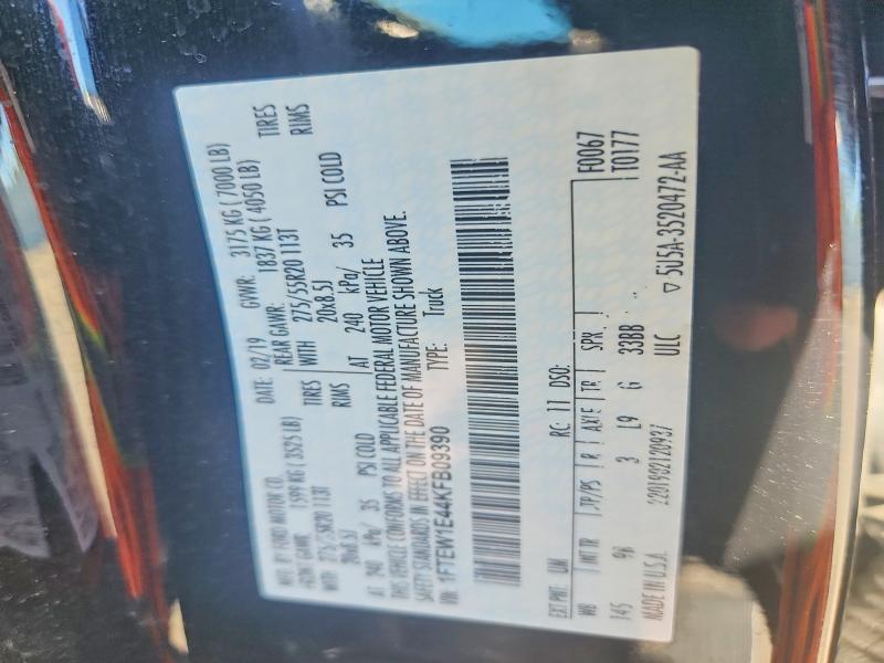 2019 Ford F150 მანქანა იყიდება აუქციონზე, vin: 1FTEW1E44KFB09390, აუქციონის ნომერი: 69086276