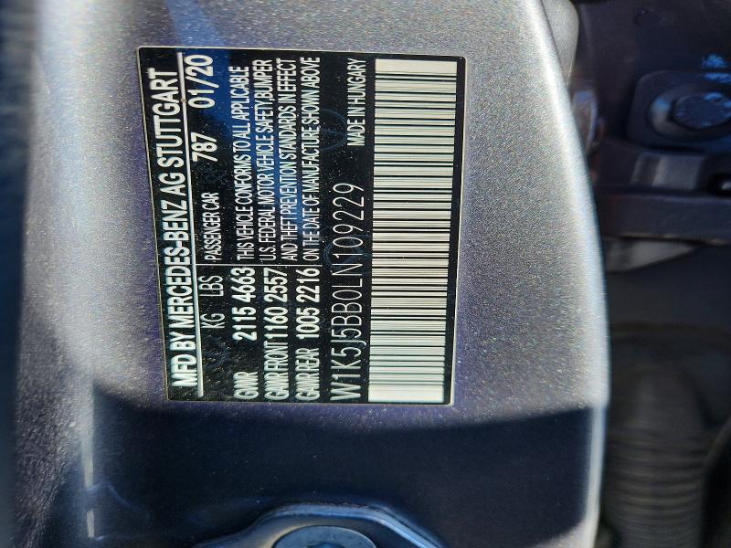 Aukcja sprzedaży 2020 Mercedes-benz Cla, vin: W1K5J5BB0LN109229, numer aukcji: 70598296