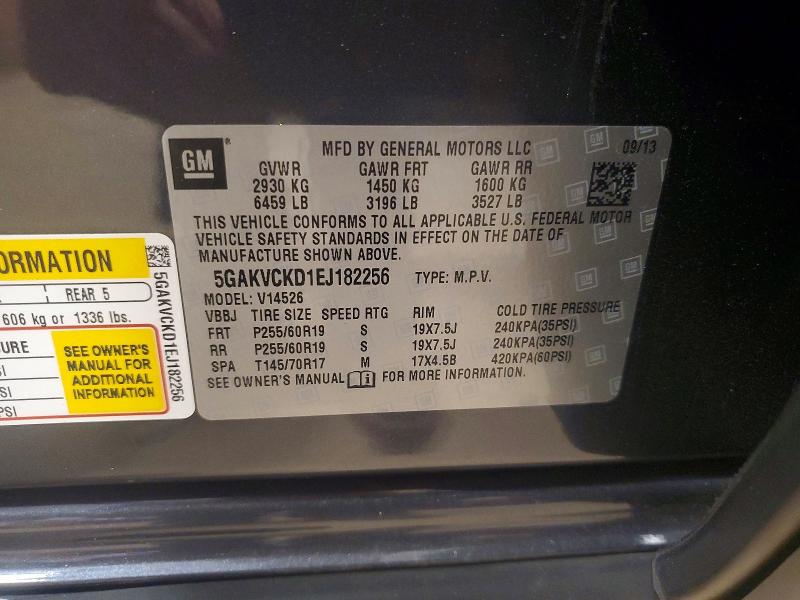 67345736 :رقم المزاد ، 5GAKVCKD1EJ182256 vin ، 2014 Buick Enclave مزاد بيع